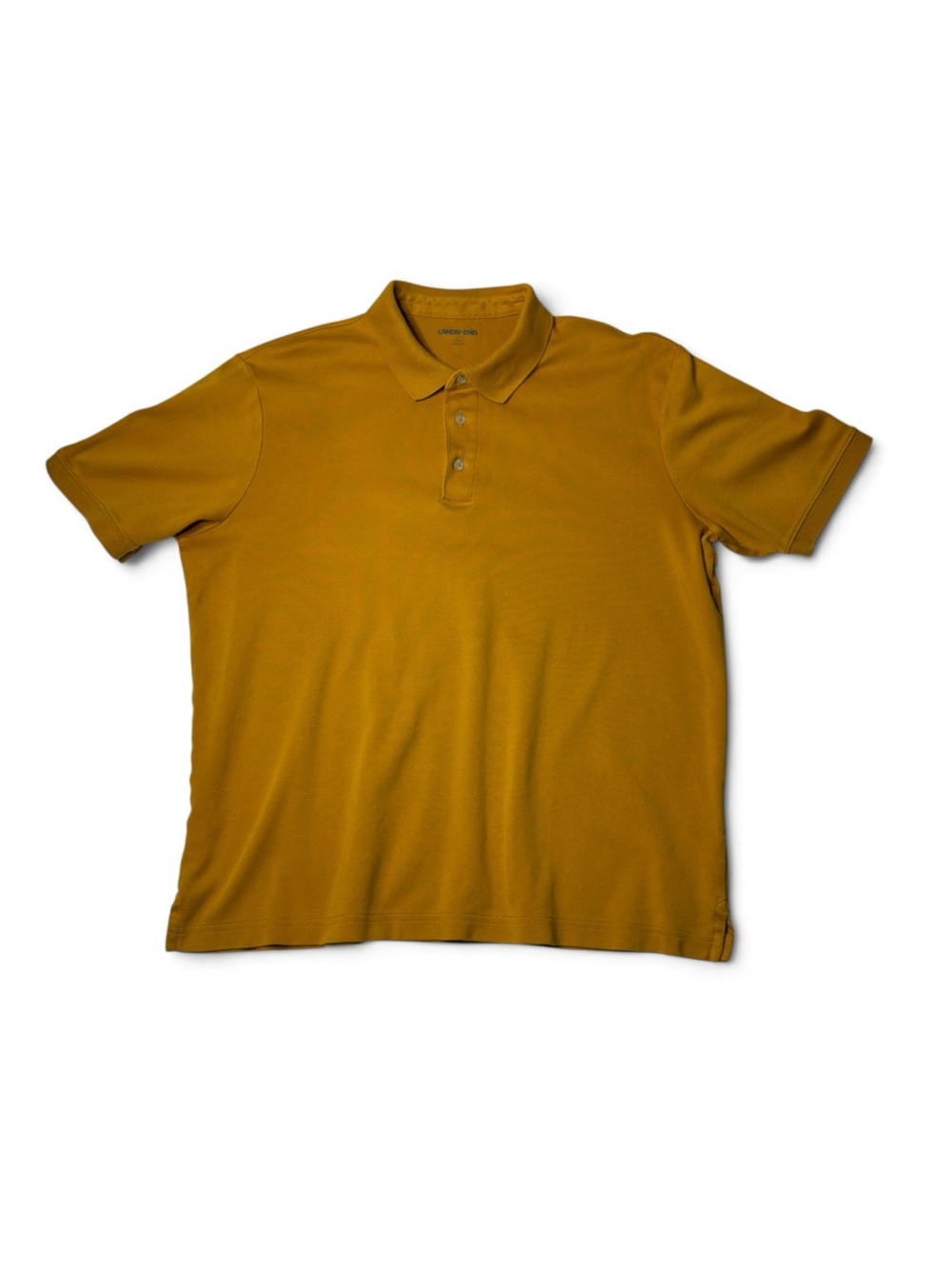 Lands' End Men's Mustard Yellow Polo Shirt / L